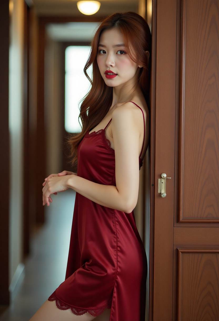 父女在老屋门前交谈